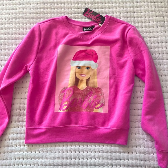 BNWT Barbie Pink Santa sweater size L πππ€Ά - Picture 1 of 2